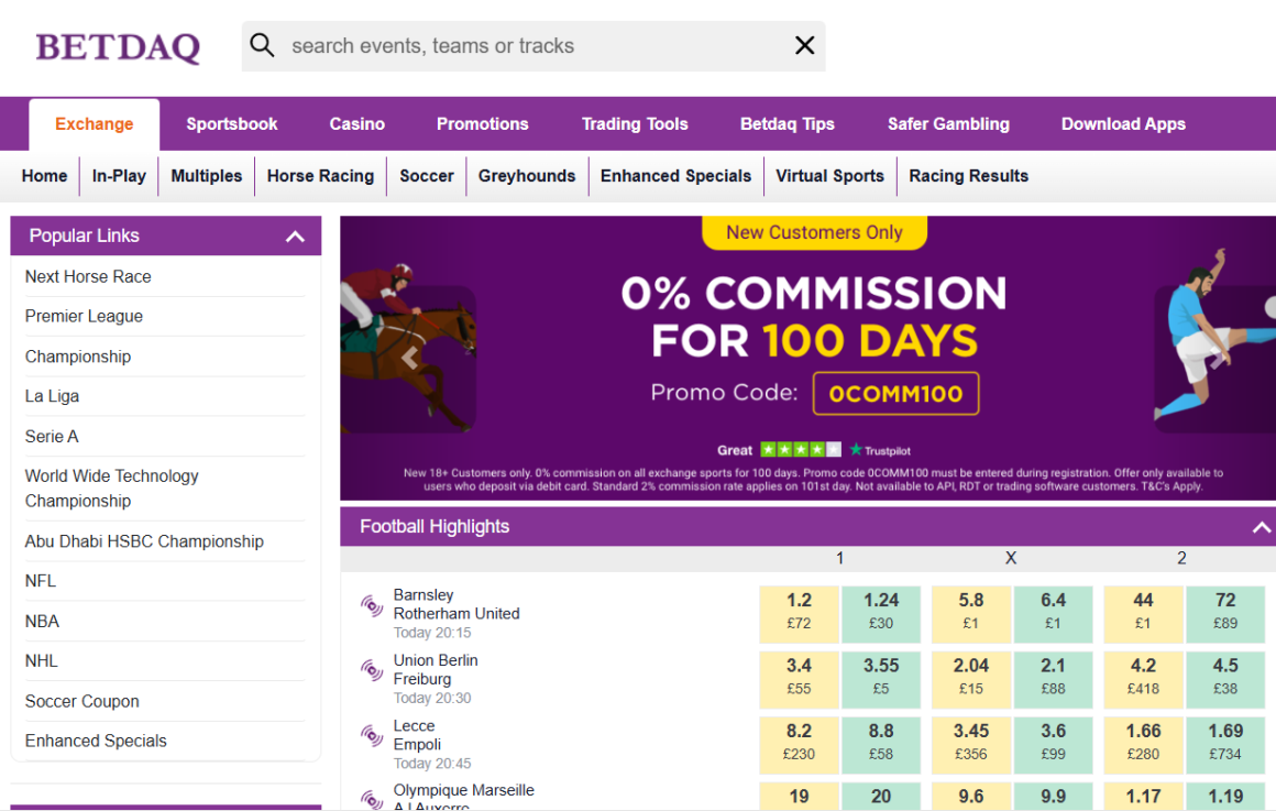 UK Betting Exchanges - Betdaq