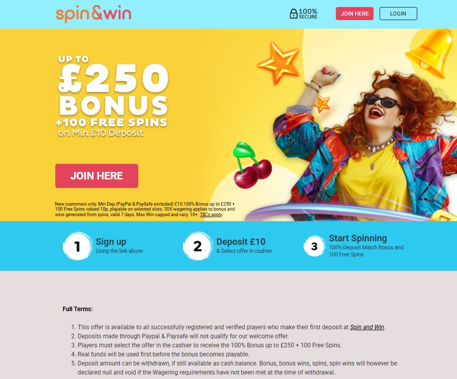 Spin&Win Bonus Code