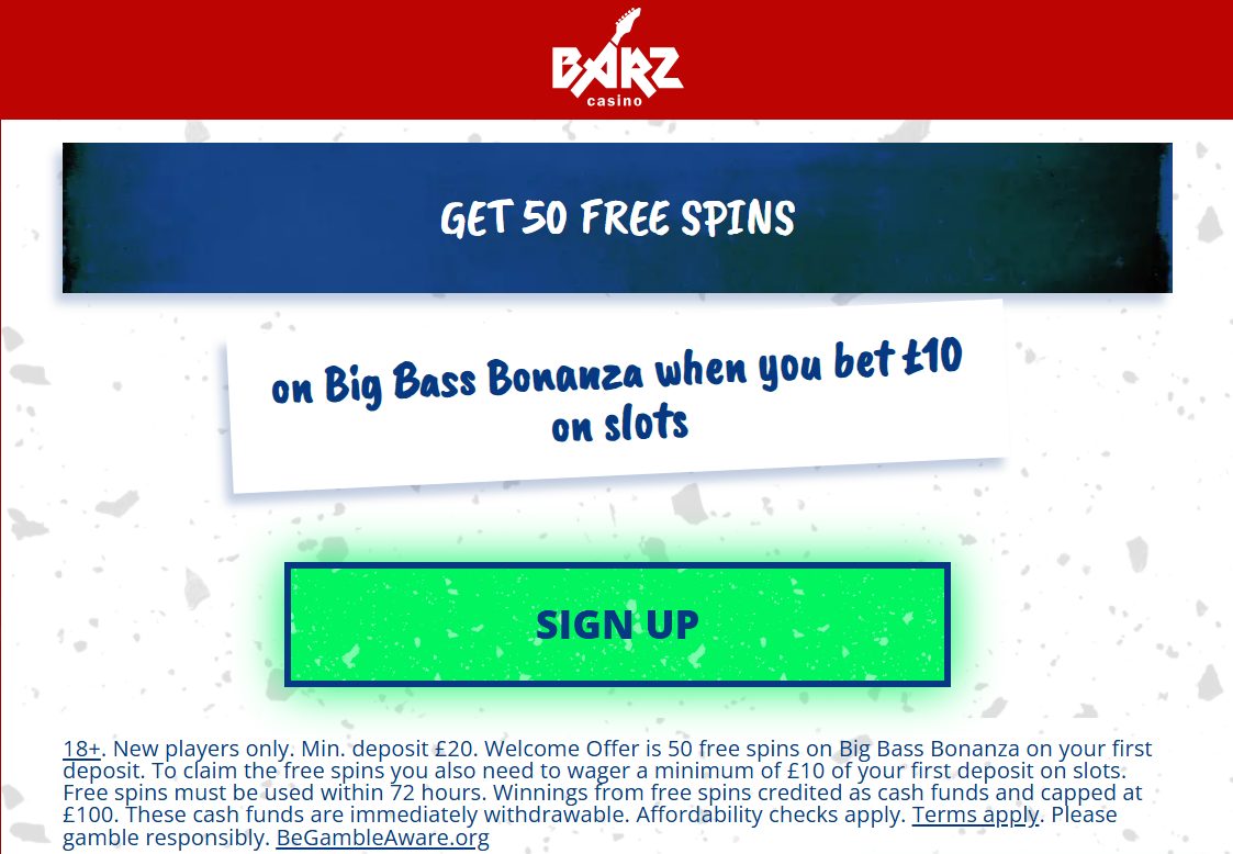 barz casino welcome code and offer