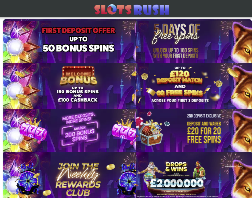 Slots Rush uk Casino Bonus
