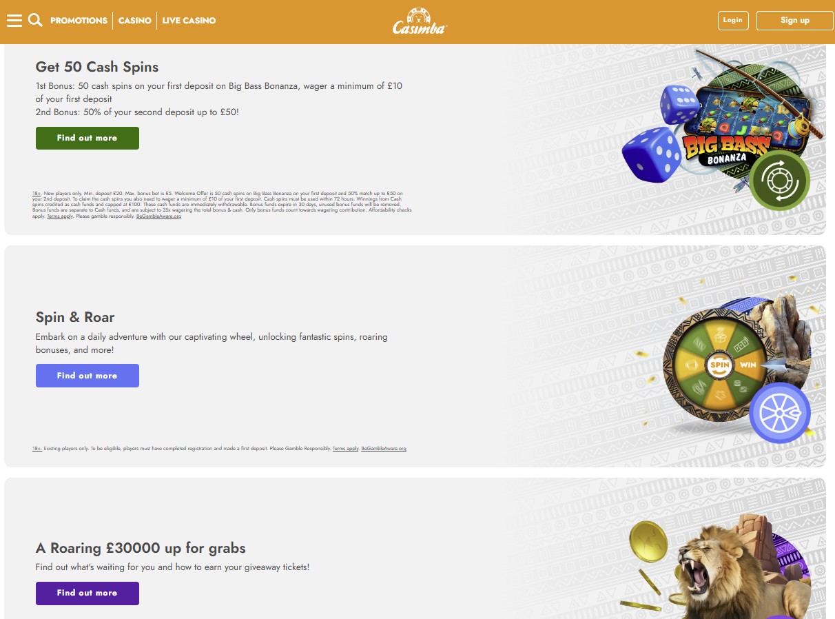 Casimba casino promotions