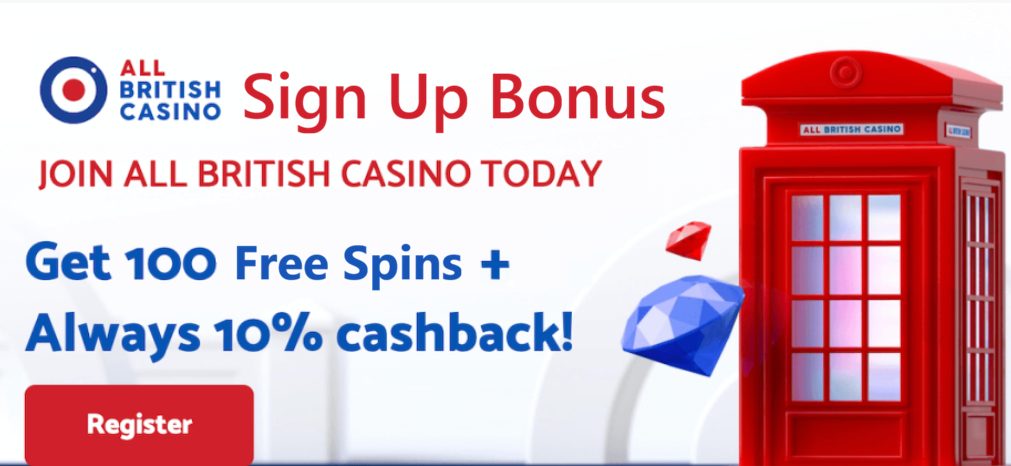 All British Casino New user Bonus