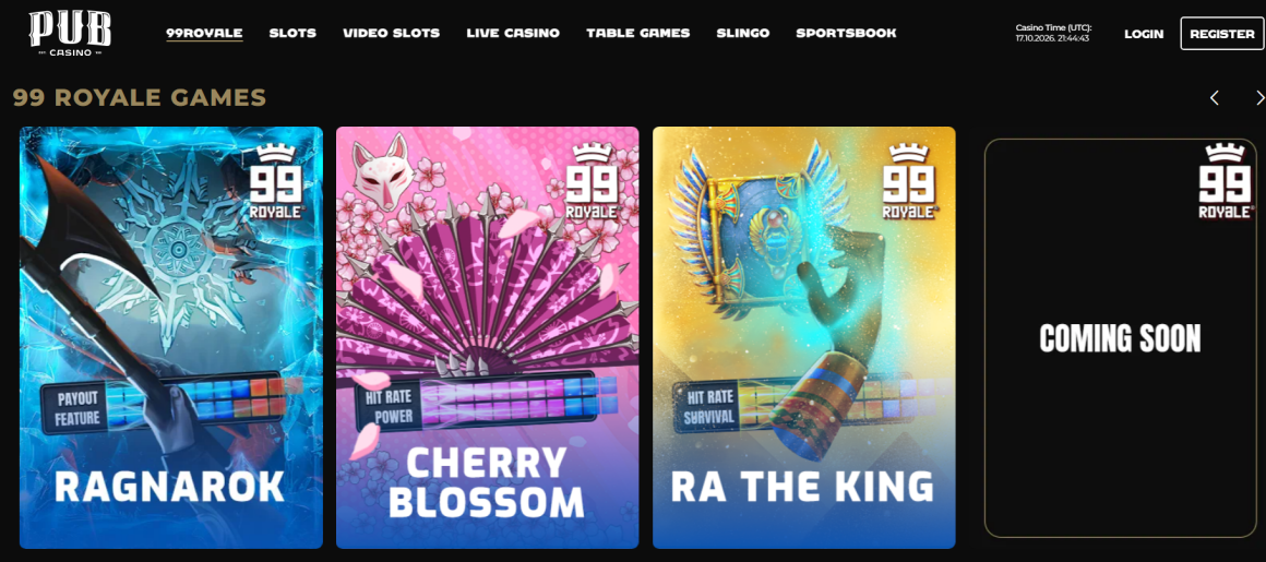 99 Royale UK Multiplayer slot at Pub casino